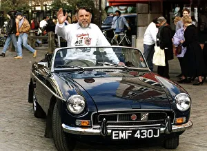 Terry Waite former Middle East hostage sitting in his MG sportscar Terry Waite former Middle East hostage sitting in his MG sportscar