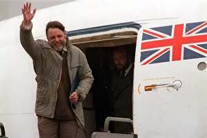 Terry Waite Nov 1991 Beirut hostage on arrival in Britain after being released by his Terry Waite Nov 1991 Beirut hostage on arrival in Britain after being released by his