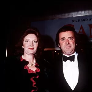 Terry Wogan TV Presenter with wife at the premiere of Gandhi