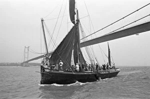 The Thames Barge Mirosa built at Maldon in 1892 seen here sailing under the nearly