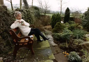 Thelma Barlow actress Mavis in Coronation Street taking a break from gardening at home Thelma Barlow actress Mavis in Coronation Street taking a break from gardening at home