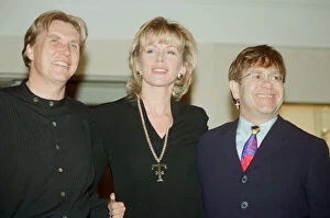 Images Dated 5th November 1996: Theo and Louise Fennell with Elton John at the opening of 'Theo Fennell s'