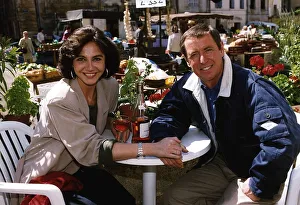 Therese Liotard Actress and John Nettles Actor during filming of the BBC TV Therese Liotard Actress and John Nettles Actor during filming of the BBC TV