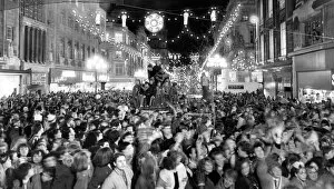 Thousands of People watch the Christmas Lights as they are switched on, Church Street