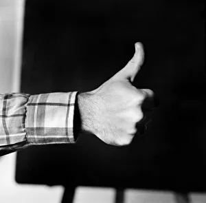 Thumbs up. Mans hand. January 1975 75-00146-001 Thumbs up. Mans hand. January 1975 75-00146-001
