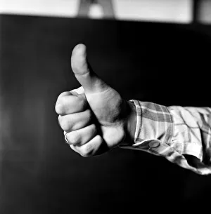 Thumbs up. Mans hand. January 1975 75-00146 Thumbs up. Mans hand. January 1975 75-00146
