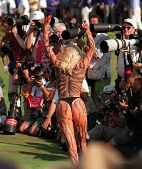 Images Dated 20th July 1997: Tigermania streaker Nikki Moffat at Open championships July 1997