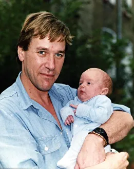 Tim Bentinck with his four months old son Jasper at home in the garden September Tim Bentinck with his four months old son Jasper at home in the garden September