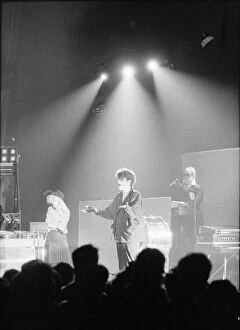 Images Dated 23rd February 1984: Tom Bailey and Alannah Currie of the British pop group The Thompson Twins performing
