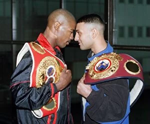 Images Dated 6th February 1997: Tom Boom Boom Johnson with Prince Naseem Hamed at press conference before their