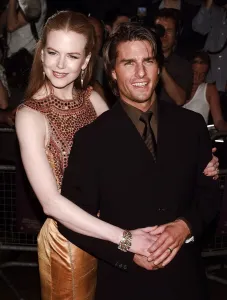 Tom Cruise actor with actress Nicole Kidman arrive at the premier of Eyes Wide Shut Tom Cruise actor with actress Nicole Kidman arrive at the premier of Eyes Wide Shut