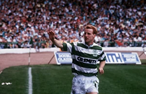 Images Dated 1st August 1987: Tommy Burns waving to Celtic supporters August 1987