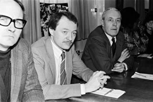 Tony Benn with Ken Livingstone at a meeting at St Marys Hospital, Harrow Road