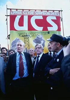 Images Dated 1st September 1982: Tony Benn Upper Clyde Shipbuilders September 1982 labour MP attends anyi Margaret