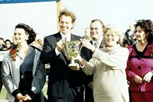 Images Dated 1st October 1995: Tony Blair Labour Leader with wife Cherie and John Prescott during the prize giving