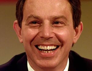 Images Dated 25th April 1997: Tony Blair Labour Party leader at this mornings press conference in London