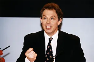 Tony Blair Labour Party leader at Press Conference after Election result was announced Tony Blair Labour Party leader at Press Conference after Election result was announced