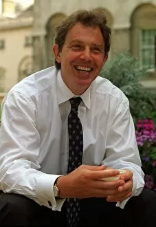 Images Dated 4th August 1997: Tony Blair Labour Prime Minister at number 10 August 1997 during an interview with