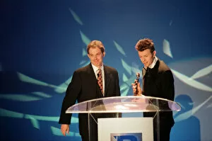Images Dated 19th February 1996: Tony Blair, Leader of the Labour Party, presents the Outstanding Contribution Award to