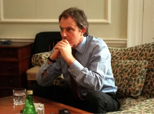Tony Blair MP Prime Minister during interview March 1998 with The Mirror editor Piers Tony Blair MP Prime Minister during interview March 1998 with The Mirror editor Piers