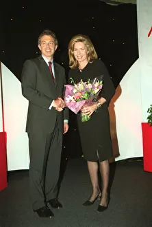 Tony Blair MP with Queen Noor of Jordan and bouqet May 1999 at The Mirror Pride of Tony Blair MP with Queen Noor of Jordan and bouqet May 1999 at The Mirror Pride of