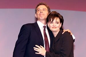 Images Dated 28th September 1999: Tony Blair MP with wife Cherie after his speech Sept 1999 at the Labour Party