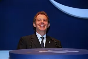 Images Dated 2nd July 1998: Tony Blair Prime Minister July 1998, giving a speech on the NHS at Earls Court show