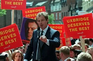 Images Dated 25th July 1997: Tony Blair in Uxbridge 25 July 1997, on the By Election Campaign Trail in Uxbridge