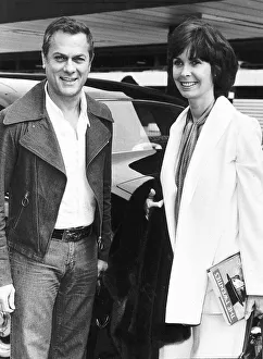 Tony Curtis film actor and his wife Lesley at Heathrow airport before their departure for Tony Curtis film actor and his wife Lesley at Heathrow airport before their departure for