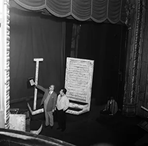 Tony Walton (right) working on stage at the Lyric Theatre, Hammersmith Tony Walton (right) working on stage at the Lyric Theatre, Hammersmith