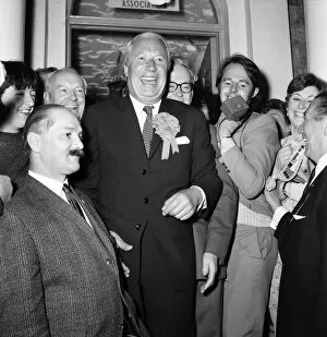 Tory leader Edward Heath, looking jubilant after a day of Election campaigning in his