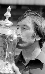 Tottenham Hotspur manager Keith Burkinshaw kisses the FA Cup. 15th May 1981 Tottenham Hotspur manager Keith Burkinshaw kisses the FA Cup. 15th May 1981