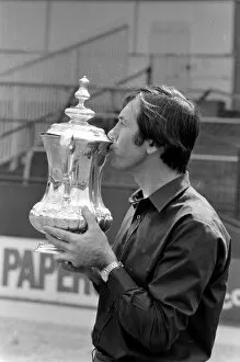 Images Dated 15th May 1981: Tottenham Hotspur manager Keith Burkinshaw kisses the FA Cup. 15th May 1981