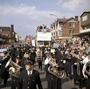 Tottenham Hotspur team return to North London in an open top double decker bus with Tottenham Hotspur team return to North London in an open top double decker bus with