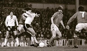 Images Dated 10th January 1979: Tottenhams Ossie Ardiles beats the Altrincham defence during their FA Cup 3rd round game