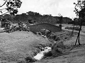 Images Dated 4th August 2014: A touch of the ancient among the modern at Guisborough is this packhorse-type bridge over