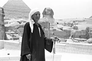 Images Dated 29th May 1976: A tour guide at the Great Pyramid and Sphinx of Giza 29th May 1976