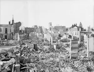 The town of Revigny destroyed by the Germans during the fighting on the Eastern flank of The town of Revigny destroyed by the Germans during the fighting on the Eastern flank of