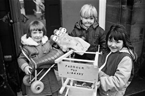 Images Dated 3rd February 1986: Toy time... making their choices at the new Paddock Toy Library are (from left