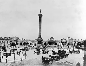 00154 Gallery: Trafalgar Square and National Gallery early 1900s from a postcard