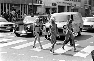 Traffic came to a Standstill in Knightsbridge today when three London models wearing Traffic came to a Standstill in Knightsbridge today when three London models wearing