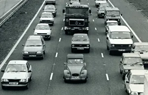 Traffic at junction 16 on the M1 April 1985 *** Local Caption Traffic at junction 16 on the M1 April 1985 *** Local Caption