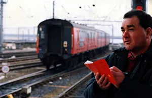 Train spotter Kevin McCarthy on the platform at Newcastle Central Station on 26th January Train spotter Kevin McCarthy on the platform at Newcastle Central Station on 26th January