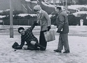 00192 Gallery: Treacherous conditions in Coventry today. This lady was a victim of the icy weather
