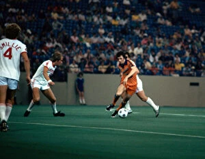 Trevor Francis in action at the Pontiac Silverdome for his club Detroit Express who play