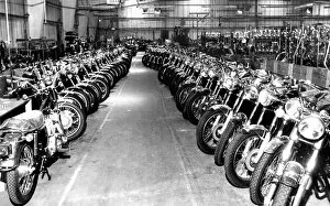 Triumph motor cycles at the Meriden factory. 27th August