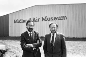 Trustee Chairman of the Midland air Museum John Berkely (left Trustee Chairman of the Midland air Museum John Berkely (left