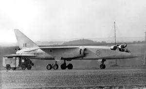 The TSR-2 aircraft on its first test flight September 1964. P004652 The TSR-2 aircraft on its first test flight September 1964. P004652