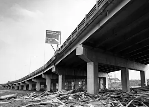 Tthe A19 road, Tees flyover. 10th November 1988 Tthe A19 road, Tees flyover. 10th November 1988