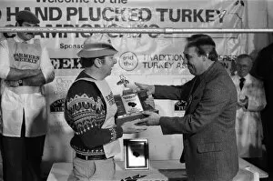 Images Dated 1st December 1984: Turkey plucking championship at Henley. December 1984